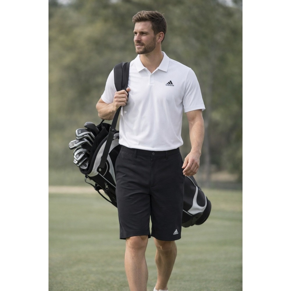 Adidas Men's Golf Shorts‎ Black Flat Front Performance Stretch Size 34